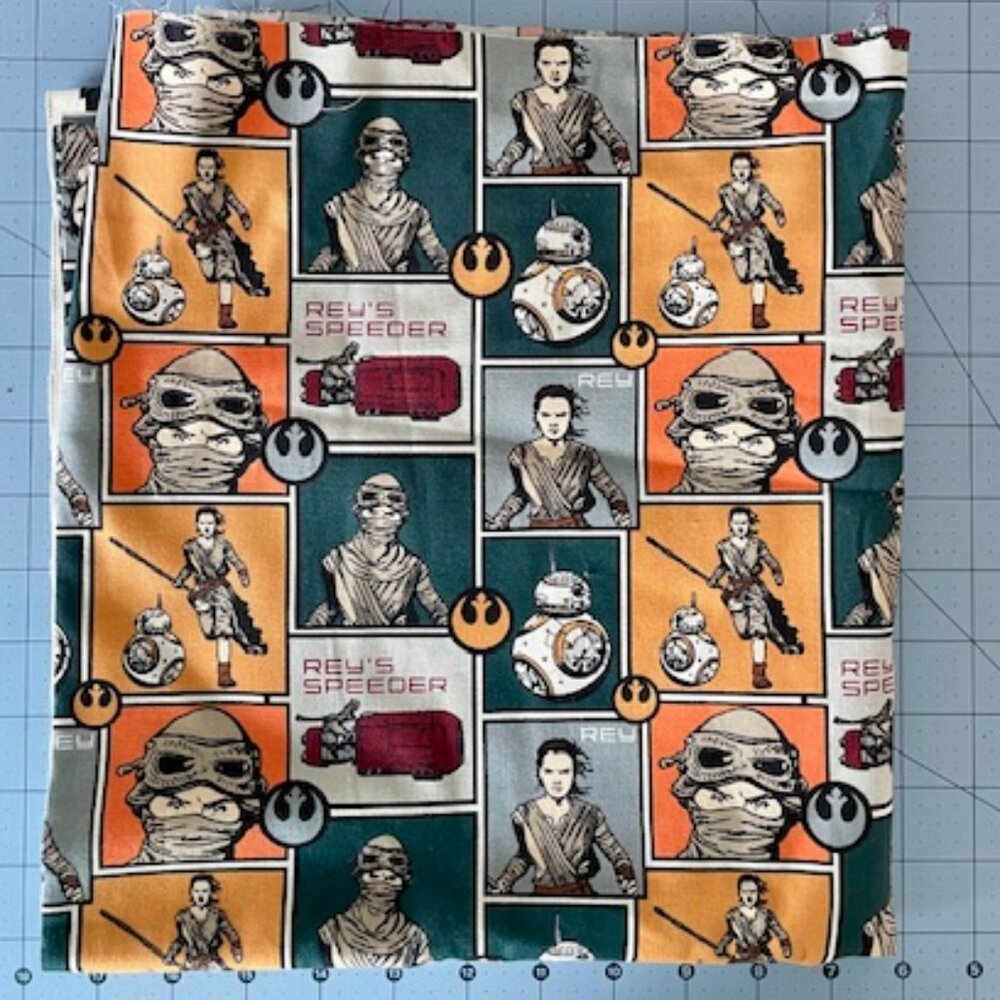 2.5 Yards of Star Wars Cotton Fabric Rey and BB8 (44" width of fabric)